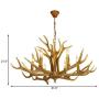 CraftThink Pendant Lighting LED Chandelier Light Candle Antler Style E12 Rustic Resin Multi Light Pendant Hanging Light for Dining Living Cafe Room Restaurant Bar-6 Lights