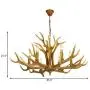 CraftThink Pendant Lighting LED Chandelier Light Candle Antler Style E12 Rustic Resin Multi Light Pendant Hanging Light for Dining Living Cafe Room Restaurant Bar-6 Lights