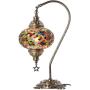 Stunning Handmade Turkish Moroccan Mosaic Glass Colorful Boho Table Desk Bedside Lamp Light Lampshade (Multicolor)
