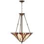 Karmen Bronze Pendant Chandelier 21'' Wide Tiffany Style Abstract Petal Pattern Art Glass Shade 3-Light Fixture for Dining Room House Island Entryway Bedroom Living Room - Robert Louis Tiffany