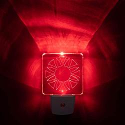 Red LED Night Light for Bedrooms & Bathrooms [Package of 2] - BioRhythm Safe(TM) - (Circle)