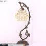 Tiffany Desk Lamp Stained Glass Table Reading Light Clear Lover Flower Petals Copper Style Shade W6H20 Inch S700 WERFACTORY Lamps Living Room Bedroom Antique Dresser Bookcase Desk Bedside Craft Gifts