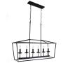 OYIPRO Kitchen Island Lighting, 6 Lights Farmhouse Chandelier Industrial Island Pendant Hanging Modern Light Fixture for Dining Room Kitchen Island Ba