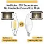E12 LED Candelabra Bulb 60W Equivalent Dimmable LED Chandelier Light Bulbs 4.5W 2700K Soft White 500LM B10 Flame Tip Vintage LED Filament Candle Bulb with Decorative Candelabra Base, 6 Packs