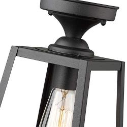 Emliviar 1-Light Ceiling Light Fixture, Semi-Flush Mount Light in Black Finish, 1803AW2-F1 BK