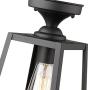 Emliviar 1-Light Ceiling Light Fixture, Semi-Flush Mount Light in Black Finish, 1803AW2-F1 BK