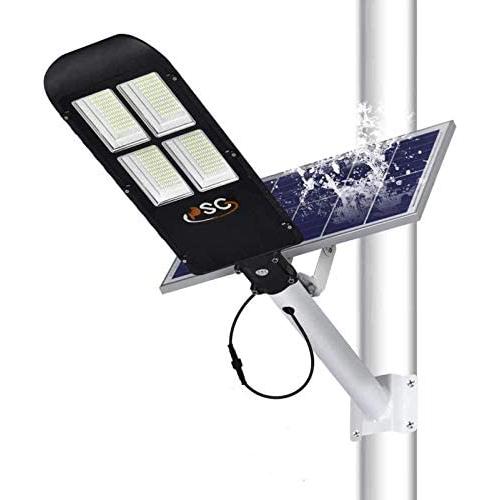 300W Solar Street Lights Outdoor Lamp, 480 LEDs 12000 Lumens, with Remote Control，Light Control, Dusk to Dawn Security Led Flood Light for Yard, Garden, Street, Basketball Court