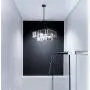 Wellmet Modern Crystal Chandelier, 9 Lights Square Black Farmhouse Chandeliers with K9 Crystals, Pendant Light Fixture for Foyer Dining Room Bathroom Bedroom Livingroom Kitchen Island L19.68”X W19.68”