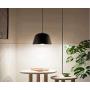 LAKIQ Modern Pendant Light Dome Shade Single Hanging Pendant Lamp Kitchen Island Lighting for Dining Room Living Room Bedroom (9.84,Black)