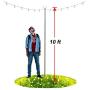YEYI 2PC Light Pole Outdoor String Lights, 10FT Rust Proof Bracket, Suitable for Courtyard Garden Residence Cafe Wedding Decoration LED or Solar Light Bulb 304 Stainless Steel(Trigeminal)