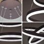 Jaycomey Modern LED Pendant Light,Circular Acrylic Chandelier Adjustable Two Rings Ceiling Pendant Light for Living Room Bedroom Kitchen Resturant,6000K/Cool White,44W