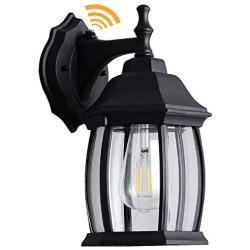 Dusk to Dawn Sensor Outdoor Wall Lanterns, Waterproof Porch Light Fixtures Wall Mount, Outside Wall Sconce Exterior Wall Lamp with Textured Glass for Garage, House, Front Door (E26 Bulb Included)