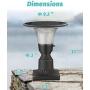 Outdoor Solar LED Post Light-Two Mounting Ways - Pole/Pier Mount Adjustable Color Temperature Warm/White - Aluminum Solar Pole Lamp Dusk to Dawn, SF-003