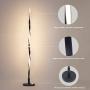 55'' Tall Modern Floor Lamps for Office, LED Sprial Standing Lights for Bedroom Living Room Dinning Room TV Soft Light - Black
