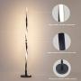 55'' Tall Modern Floor Lamps for Office, LED Sprial Standing Lights for Bedroom Living Room Dinning Room TV Soft Light - Black