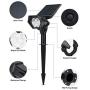 VOSONX Solar Spot Lights Outdoor - Adjustable Wireless Waterproof Solar Powered Landscape Spotlights 2-in-1 Outdoor Solar Lights for Yard Garden Driveway Porch Walkway Pool Patio (Cold White)