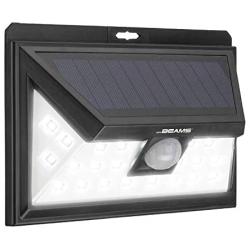 Mr Beams Solar Wedge Plus 24 LED Security Outdoor Motion Sensor Wall Light, 2 pack, Black, 2 Count