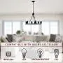 6 Lights Industrial Chandelier Lighting with Glass Shade,Farmhouse Adjustable Wire Ceiling Hanging Light for Dining Rooms Bedrooms Living Room Kitchen