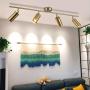 BOKT Flush Mount Ceiling Light 4 Heads Golden Brushed Brass Track Lighting Fixture Modern Adjustable Ceiling Spotlight for Bedroom Living Room (4 Lights)