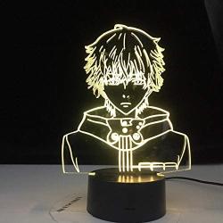 3D Night Light Table Desk Optical Illusion Lamps Ken Kaneki Face Tokyo Ghoul Nightlight for Reading Room Decor Light Anime Gift for Birthday Table Lamp USB 3D Led Night Light TIEHENG HOICHAN