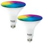 Sunco Lighting 2 Pack WiFi LED Smart Bulb, PAR38, 13W, Color Changing (RGB & CCT), Dimmable, Compatible with Amazon Alexa & Google Assistant - No Hub Required