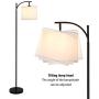 HUESLITE Industrial Standing Lamps for Living Room, Retro Farmhouse Arc Floor Lamp for Bedroom Reading (Black)