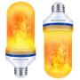 CPPSLEE Led Flame Effect Light Bulb, 4 Modes Flame Lights Bulbs, E26 Base Fire Light Bulbs with Gravity Sensor, Flickering Light Bulb for Indoor and Outdoor (2 Pack)