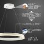 JONATHAN Y JYL7200A Baxter 23.5'' Integrated LED Metal Hoop Pendant Modern,Contemporay,Transitional Dimmable, Adjustable, for Dining, Living Room, Kitchen, Commercial Office, Matte White