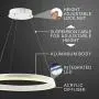JONATHAN Y JYL7200A Baxter 23.5'' Integrated LED Metal Hoop Pendant Modern,Contemporay,Transitional Dimmable, Adjustable, for Dining, Living Room, Kitchen, Commercial Office, Matte White