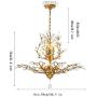 Ganeed Crystal Chandeliers,Vintage Pendant Lighting Crystal Chandelier Lighting Fixtures with 8 Lights,Ceiling Light Fixture for Living Room Bedroom Restaurant Porch Hallway (Gold)
