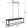 5-Light Kitchen Island Pendant Lighting, LED Bulbs Included, Industrial Dining Room Light Fixtures, 35 inch Linear Chandelier with Brass & Black Painting, ETL Listed 5-Light Kitchen Island Pendant Lighting, LED Bulbs Included, Industrial Dining Room Light Fixtures, 35 inch Linear Chandelier with Brass & Black Painting, ETL Listed