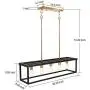 5-Light Kitchen Island Pendant Lighting, LED Bulbs Included, Industrial Dining Room Light Fixtures, 35 inch Linear Chandelier with Brass & Black Painting, ETL Listed