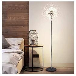 Floor lamp LED Crystal Floor Lamp for Living Room Bedroom Hotel Postmodern Creative Light Dandelion Marble Floor Light (Lampshade Color : D50xH170cm Chrome)