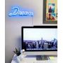 Isaac Jacobs 17'' by 6'' inch LED Neon Blue “Dream” Wall Sign for Cool Light, Wall Art, Bedroom Decorations, Home Accessories, Party, and Holiday Decor: Powered by USB Wire (Dream)