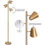 HAITRAL Adjustable Floor Lamp - Modern Pole Lamp 3 Light Tree, Standing Tall Lamp for Living Room, Bedroom - Antique Brass/Gold (Without Bulb)