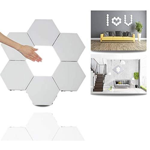 Hexagon LED Lights,Smart LED Light Panels Touch Control Wall Light Hexagonal Modular Light DIY Geometry Splicing Hex Light Honeycomb Hallway Night Light for Home Office Hotel Bar Festive Gift,6 Pack