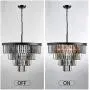 TZOE Luxury Black Smoke Crystal Modern Contemporary Chandeliers Pendant Ceiling Light 4-Tier Chandelier Lighting for Dining Room Living Room Bedroom Girls Room W23.6''