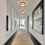 SOTTAE 2-Light Flush Mount Ceiling Light Fixture,Black Frame and White Glass Drum Shade Light,Ceiling Light Fixture for Closet Kitchen Bathroom Foyer Stairs Laundry and Bedroom