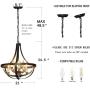 Unitop Farmhouse Chandelier-6 Light Iron Antler Chandelier-Pendant Lighting for Kitchen Island Bedroom Dining Room Cafe Bar Living Room 3008C-6