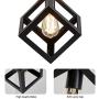 ZHU YAN Industrial Light Indoor Wire Cage Farmhouse Square Metal Black Pendant Light, Hanging Pendant Lighting Fixture for Kitchen Island Living Room Dining Room ,1 Pack (Black) ZHU YAN Industrial Light Indoor Wire Cage Farmhouse Square Metal Black Pendant Light, Hanging Pendant Lighting Fixture for Kitchen Island Living Room Dining Room ,1 Pack (Black)
