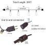 Goothy 20Ft Outdoor Patio String Lights,Set of 20 Glass ST40 Edison Style C9/E17 Base Bulb String Lights Garden/Backyard Party/Wedding Outdoor String Lights(Plus 2 Extra Bulbs)-Black