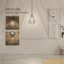 UL Industrial Polygon Pendant Lighting Vintage Wire Cage Black Metal Hanging Lamp for Kitchen Island Dining Room Farmhouse JACKYLED