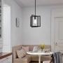 ELUZE One Light Mini Pendant Lighting , Modern Chandeliers Black Finish Foyer Light Adjustable Height，Dining Room Lighting Fixtures Hanging，Living Room Light，Kitchen Light