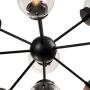 Maxax 9 Lights Sputnik Chandelier Black Semi Flush Mount Ceiling Light Hanging Pendant Lighting for Kitchen Dining Room Bedroom - ETL Listed