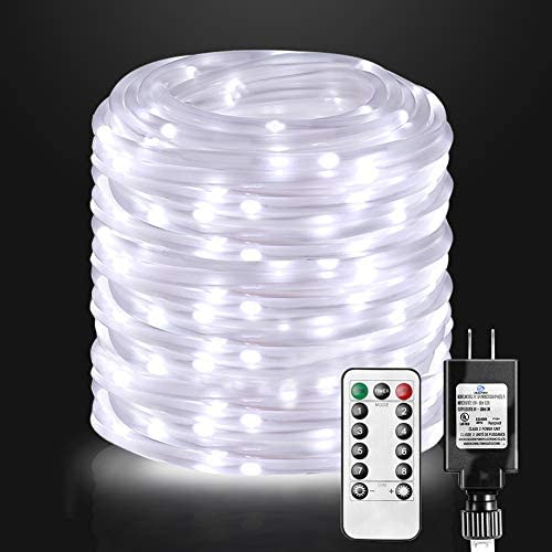 66Ft LED Rope Lights Outdoor Plug in, 200 LED Waterproof Rope Lighting with Remote,Timing Flexible Led String Light Rope for Garden,Parties,Patio,Pool,Bedroom,Landscape Lighting