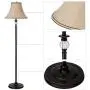 GZBtech Farmhouse Living Room Lamp Set of 3, Biege 2 Matching Table Lamps & 1 Floor Lamp, 110V Rustic Linen Lamps with Crystal Ball & Black Metal Base for Reading Room, 58.5 ETL Listed