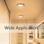 LED Ceiling Light, Black Flush Mount Fixture 12 Inch 24W Warm White Flat Modern Ceiling Lighting, 3200LM 240W Equivalent Ceiling Lamp for Bedroom, Bathroom, Kitchen, Hallway, .etc.