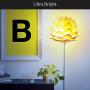 Brightech Artichoke Floor Lamp - Unique Modern Bohemian (Boho) Standing Light for Trendy Vintage Living Rooms, Bedrooms- Modern Multi-Panel Wooden Shade – Tall Pole Uplight Lamp