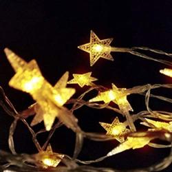 Star String Lights Battery Operated, 9.8ft 20 LED Twinkle Little Star Light Warm White, Indoor and Outdoor Decoration for Kids Room, Wall, Bedroom