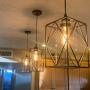 HMVPL Adjustable Pendant Lighting Fixture, Modern Iron Industrial Mini Swag Hanging Lamps with Glass Shade for Kitchen Island Bedroom Hallway Bar Living Room